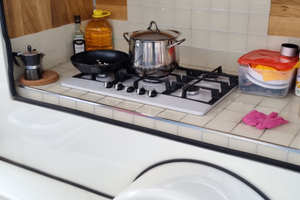 Carrello cucina 5 fuochi e lavatrice