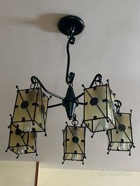 2 lampadari+1 applique stile rustico