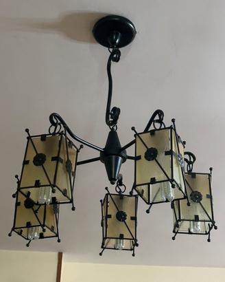 2 lampadari+1 applique stile rustico