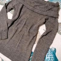 Maglione con scollatura trecci a barca