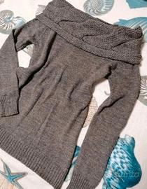 Maglione con scollatura trecci a barca