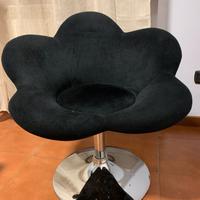 Poltroncina Fiore Nera in Velluto – Girevole