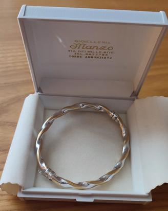 Bracciale in oro giallo e oro bianco 