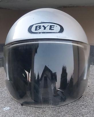 Casco Jet BYE Argento Metallizzato - Vintage