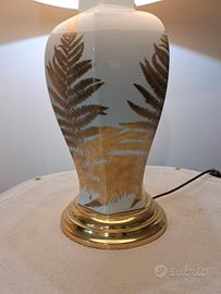 Lampada da tavolo "Leaf" Bizzotto porcellana e oro
