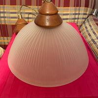 Lampadario vetro e legno