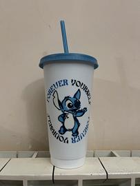 Bicchiere con cannuccia di Lilo e Stich