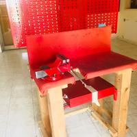 Banco da lavoro in legno massello con accessori