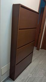 Scarpiera in legno noce