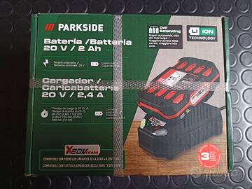 Batteria Parkside X 20V Team 2 Ah + caricabatterie