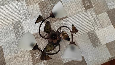 Lampadario ferro battuto