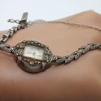 Splendido orologio vintage argento marcasite
