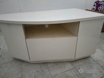 Mobile porta TV laccato anni 90 forma ad arco 