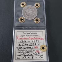 1 LIRA 1867 ZECCA TORINO MONETA R2 MOLTO RARA