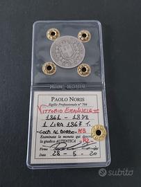 1 LIRA 1867 ZECCA TORINO MONETA R2 MOLTO RARA