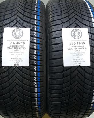 2 GOMME 225 45 19 BRIDGESTONE A74302