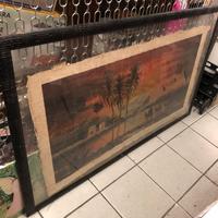 Papiro con cornice con vetro