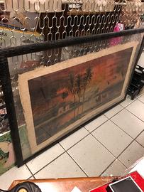 Papiro con cornice con vetro