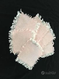 6 sottobicchieri sottotazza d'epoca in cotone
