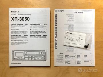 Manuale autoradio Sony XR-3050