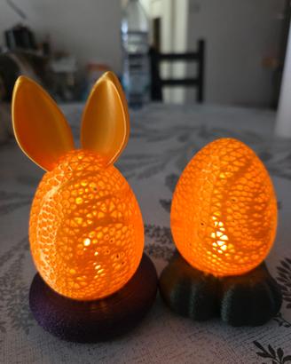Uova luminose Pasqua 3D con coniglio