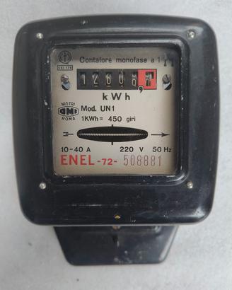 contatore elettrico monofase Enel 72 vintage 