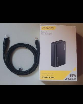 Power bank notebook 20000ma nuovo con cavo display