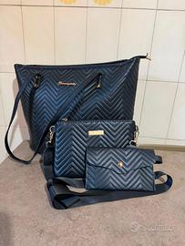 Borsa donna nera 3 pezzi elegante