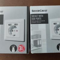 Due prese elettriche con due slot USB ciascuna