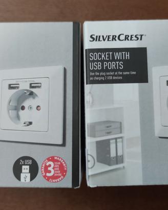 Due prese elettriche con due slot USB ciascuna