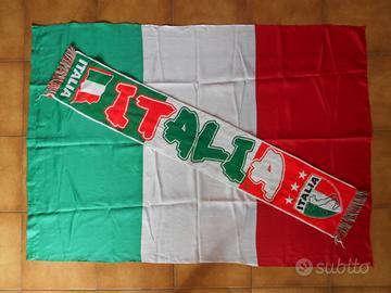 Bandiera + sciarpa italia tricolore