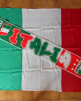 Bandiera + sciarpa italia tricolore