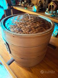 Vaporiera in bambù cucina cinese