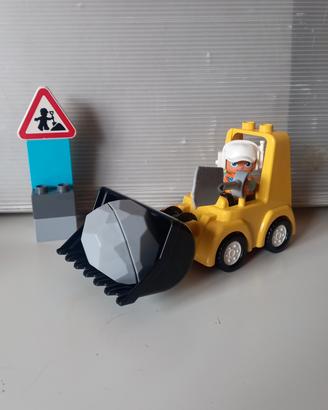 LEGO KIDS ESCAVATORE OPERAIO LAVORI STRADALI
