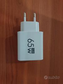 Caricatore GaN 65W Perciron 2 USB-C + USB-A Bianco
