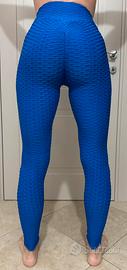 Leggings blu da palestra taglia S