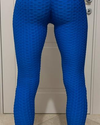 Leggings blu da palestra taglia S