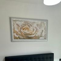 Quadro con Rosa elegante e cornice argento
