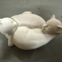 Coppia di gattini vintage porcellana