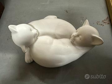 Coppia di gattini vintage porcellana
