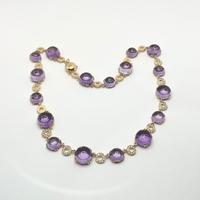 Collana oro 18 kt ametista diamanti