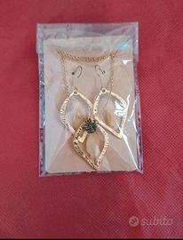 Set Collana e Orecchini Fatti a Mano Foglie
