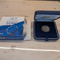 2 euro proof anniversario bandiera unione europea