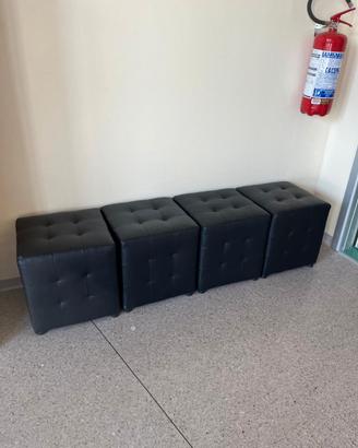 Pouf cubo in similpelle nera