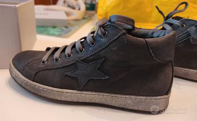 SCARPE BAMBINO DIANETTI TAGLIA 35 PELLE COL. FUMO