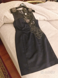 Abito elegante blu in seta