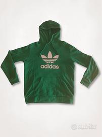 Felpa con cappuccio Adidas verde Unisex taglia M
