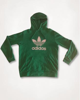 Felpa con cappuccio Adidas verde Unisex taglia M