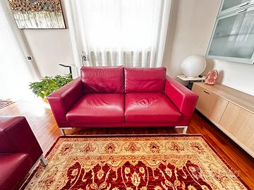 DIVANI IN VERA PELLE ROSSA DESIGN  MODERNO