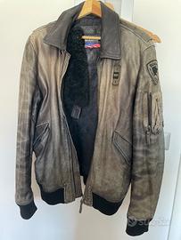 Giubbotto pelle Blauer XL effetto invecchiato.